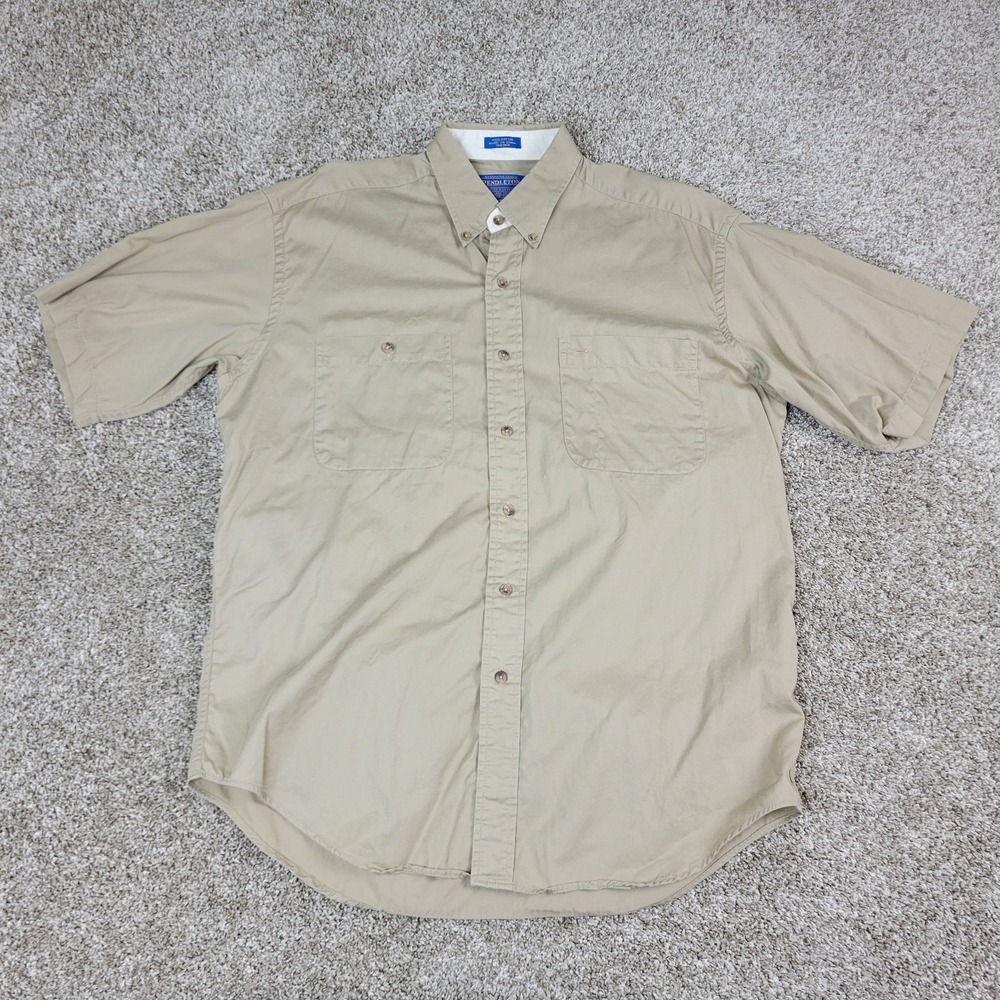 Pendleton Mens Medium Solid Beige Button Down Sho… - image 2
